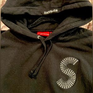 Supreme S Logo Hooded Sweatshirt - Black (Men’s Medium)
